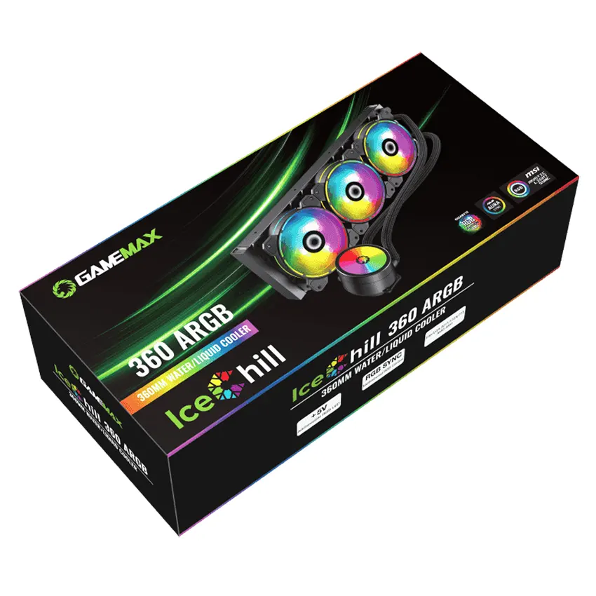Refrigerador Líquido para CPU GameMax Ice Chill 360 ARGB AIO, Water Cooler, Intel LGA1200/1151/1150, AMD AM4 Refrigerador Líquido para CPU GameMax Ice Chill 360 ARGB AIO, Water Cooler, Intel LGA1200/1151/1150, AMD AM4