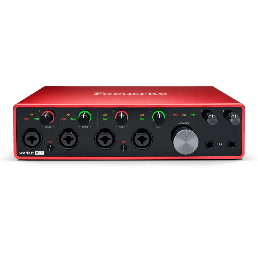 Interfaz de Audio USB Focusrite Scarlett 18i8 con MIDI (3ª generación)