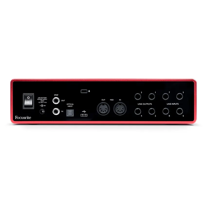 Interfaz de Audio USB Focusrite Scarlett 18i8 con MIDI (3ª generación)