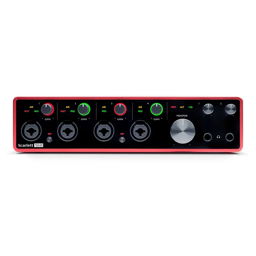 Interfaz de Audio USB Focusrite Scarlett 18i8 con MIDI (3ª generación)