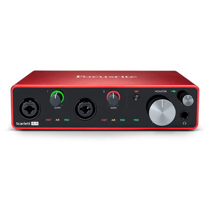 Interfaz de Audio USB Focusrite Scarlett 4i4 con MIDI (3ª generación) Interfaz de Audio USB Focusrite Scarlett 4i4 con MIDI (3ª generación)