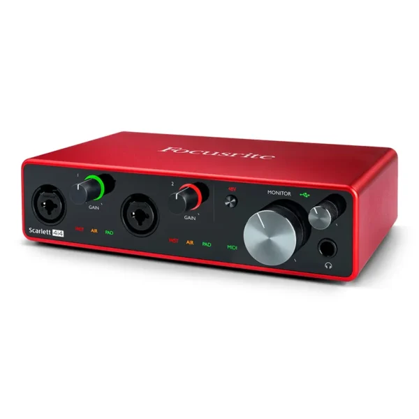 Interfaz de Audio USB Focusrite Scarlett 4i4 con MIDI (3ª generación)