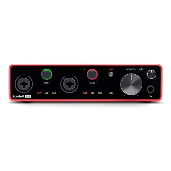 Interfaz de Audio USB Focusrite Scarlett 4i4 con MIDI (3ª generación)