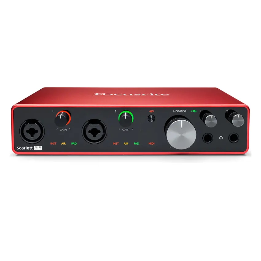 Interfaz de Audio USB Focusrite Scarlett 8i6 con MIDI (3ª generación) Interfaz de Audio USB Focusrite Scarlett 8i6 con MIDI (3ª generación)