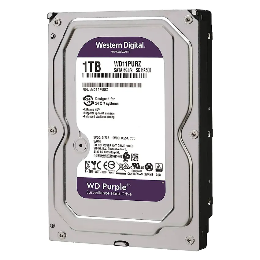 Disco Interno Western Digital Purple 1TB SATA3 5400rpm 64MB Cache 3.5"