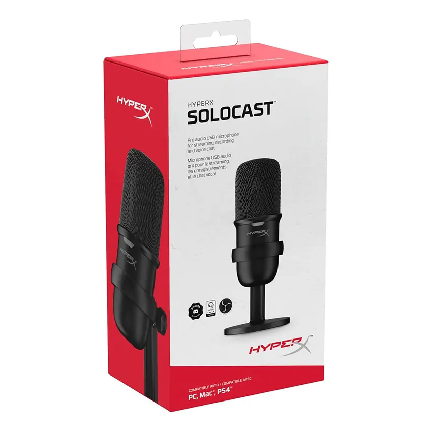 Micrófono de Condensador USB HyperX SoloCast, Negro Micrófono de Condensador USB HyperX SoloCast, Negro