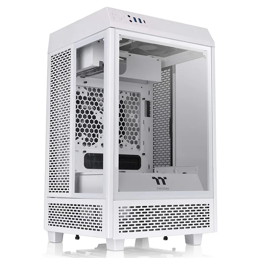 Mini Gabinete Thermaltake The Tower 100, Mini-ITX, Sin Fuente, Vidrio Templado, 2 Fan 12 cm, Blanco Mini Gabinete Thermaltake The Tower 100, Mini-ITX, Sin Fuente, Vidrio Templado, 2 Fan 12 cm, Blanco