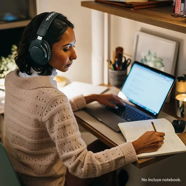 Auriculares Audio-Technica ATH-M20xBT, Inalámbricos, Bluetooth (Negro)