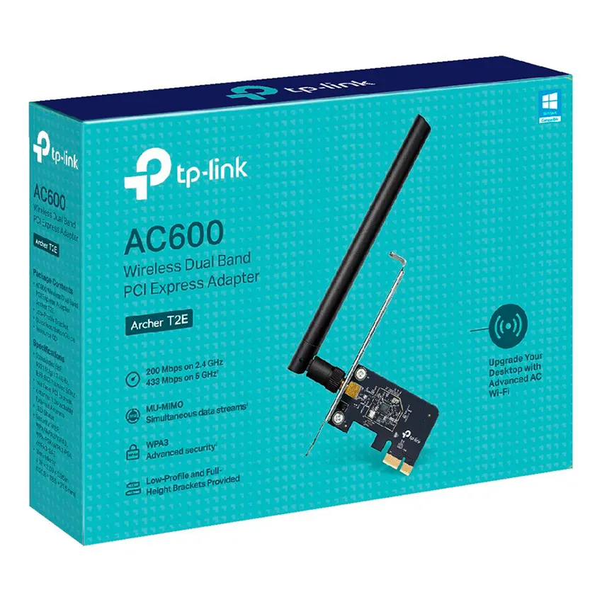 Adaptador PCI Express Wi-Fi TP-Link T2E, AC600, Doble Banda