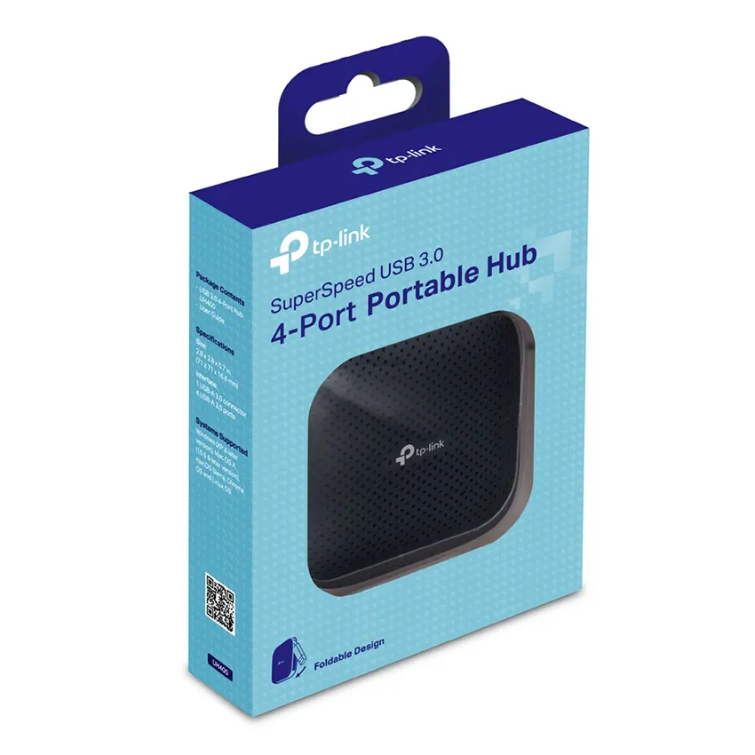 Hub TP-Link UH400, Concentrador portátil, 4 Puertos USB 3.0 / 3.1 Gen 1 / 3.2 Gen 1