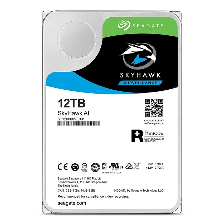 Disco Interno Seagate Skyhawk AI 12TB SATA3 7200rpm 256MB Cache 3.5"
