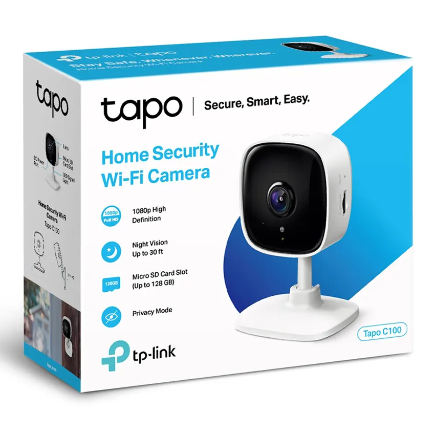 Camara de Seguridad Wi-Fi TP-Link Tapo C100, 1080p, Visión nocturna, Interior Camara de Seguridad Wi-Fi TP-Link Tapo C100, 1080p, Visión nocturna, Interior