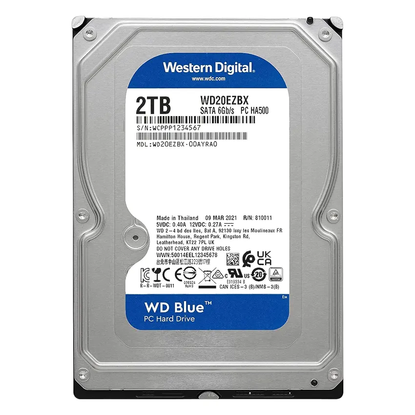 Disco Interno Western Digital Blue 2TB SATA3 7200rpm 256MB Cache 3.5"