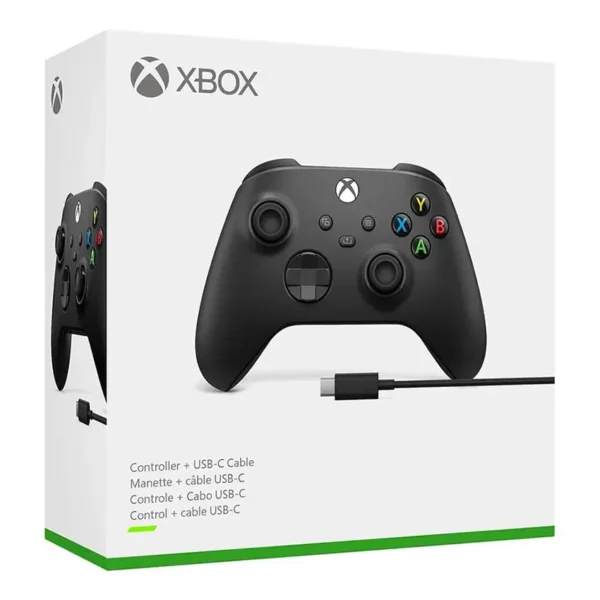 Gamepad Inalámbrico Microsoft Xbox Serie X/S con Cable USB-C, Joystick, Negro