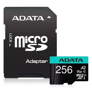 Tarjeta de Memoria ADATA Premier Pro microSDXC/SDHC 256GB, U3, V30, A2, Clase 10, Adaptador