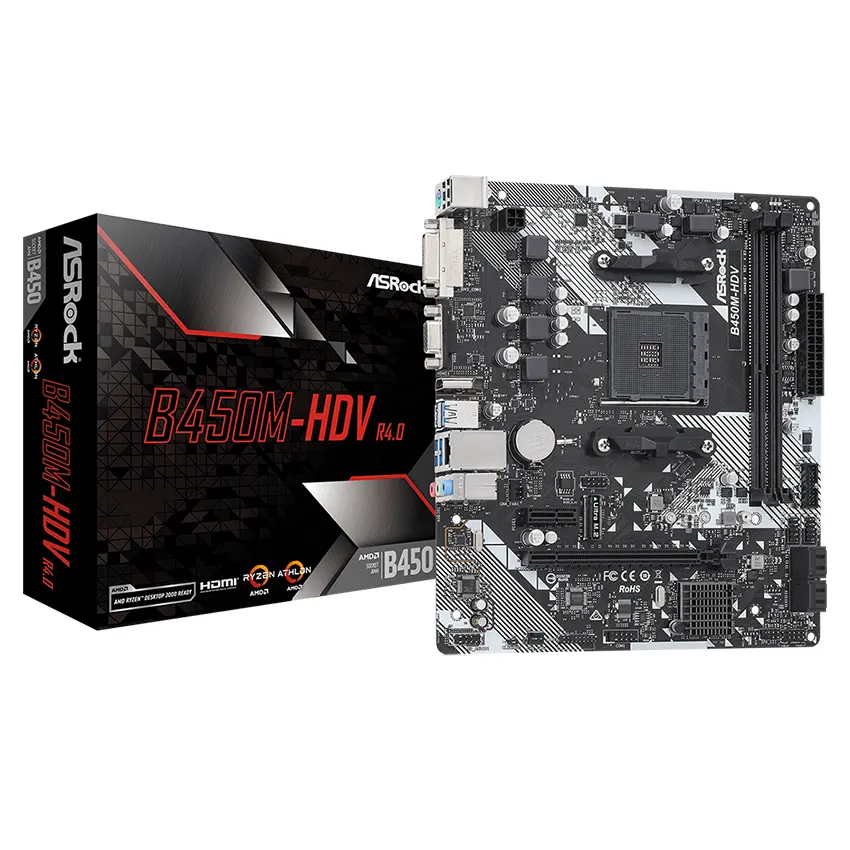 Motherboard ASRock B450M-HDV R4.0, Socket AM4 Motherboard ASRock B450M-HDV R4.0, Socket AM4