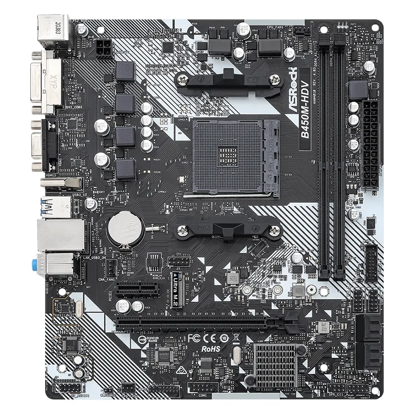 Motherboard ASRock B450M-HDV R4.0, Socket AM4 Motherboard ASRock B450M-HDV R4.0, Socket AM4