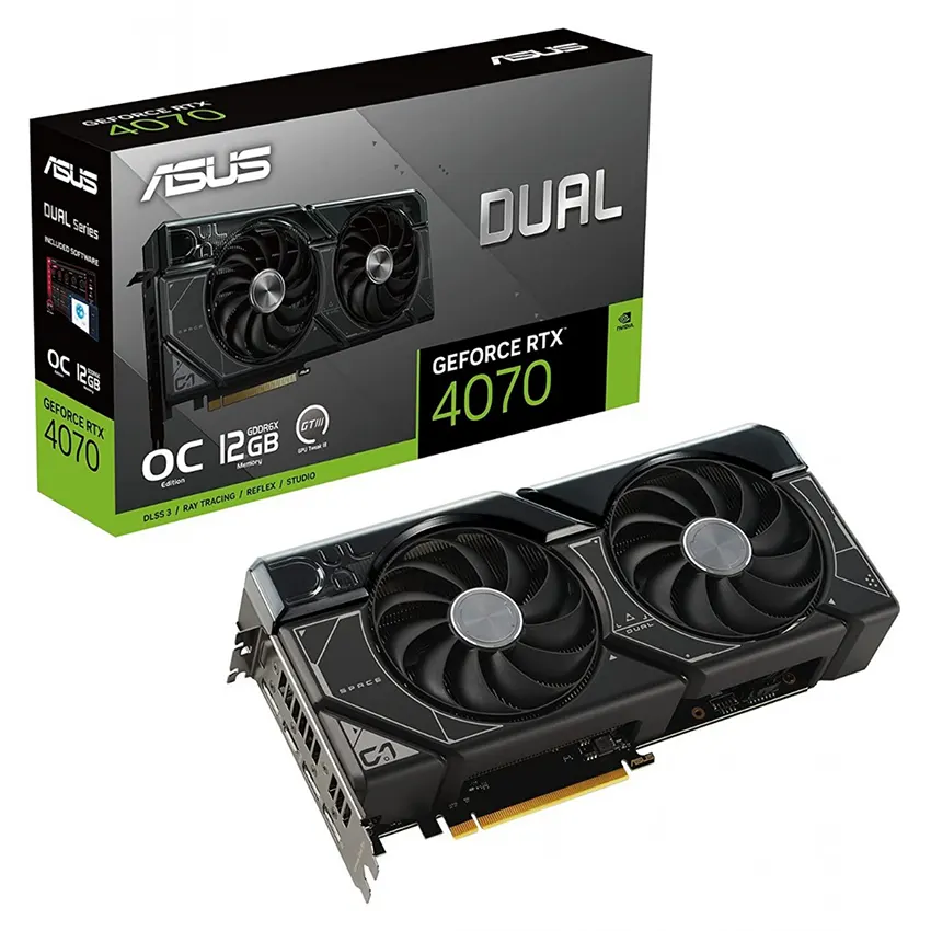 Placa de Video ASUS Dual GeForce RTX 4070 OC Edition 12GB GDDR6X Placa de Video ASUS Dual GeForce RTX 4070 OC Edition 12GB GDDR6X