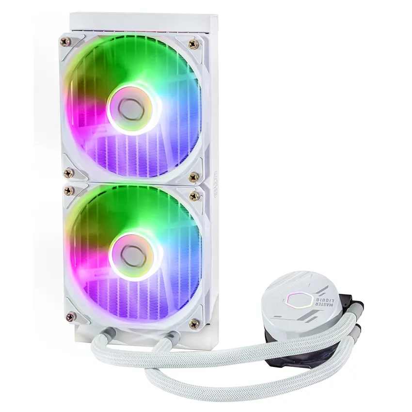 Refrigerador Líquido para CPU Cooler Master MasterLiquid 240L Core ARGB White, Water Cooler, Intel LGA1700/1200/1151/1150, AMD AM5/AM4, Blanco