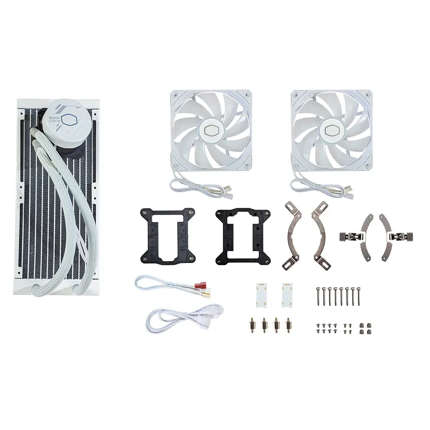 Refrigerador Líquido para CPU Cooler Master MasterLiquid 240L Core ARGB White, Water Cooler, Intel LGA1700/1200/1151/1150, AMD AM5/AM4, Blanco