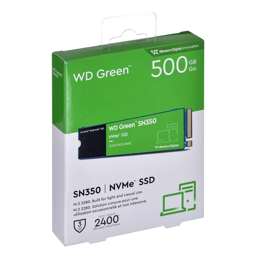 Disco SSD Western Digital Green SN350 NVMe 500GB, 3D NAND TLC, PCIe Gen3x4, M.2 2280 Disco SSD Western Digital Green SN350 NVMe 500GB, 3D NAND TLC, PCIe Gen3x4, M.2 2280