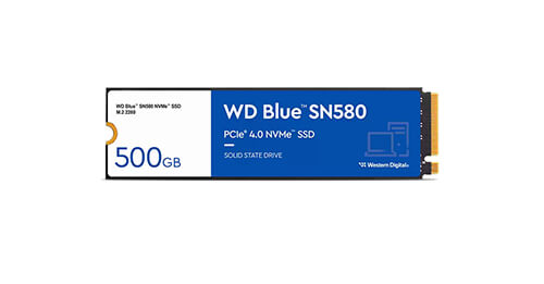 Disco SSD Western Digital Blue SN580 NVMe 500GB, 3D NAND TLC, PCIe