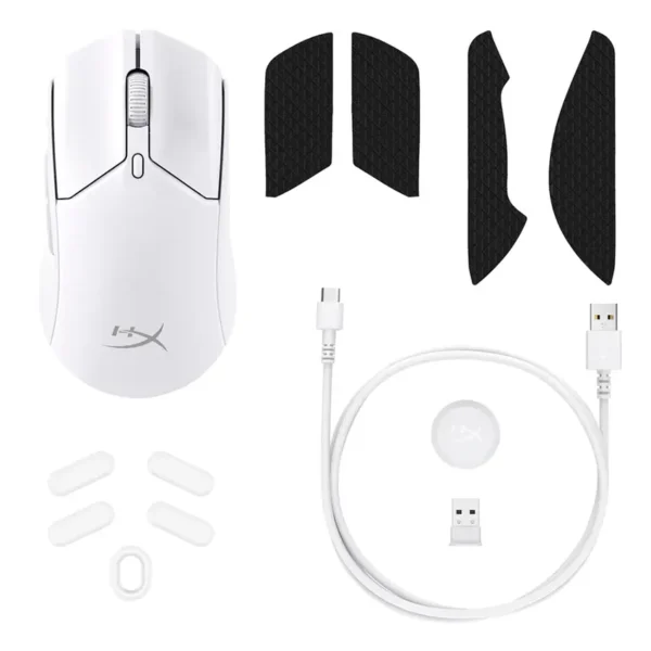 Mouse Inalámbrico HyperX Pulsefire Haste 2, Gamer, Blanco