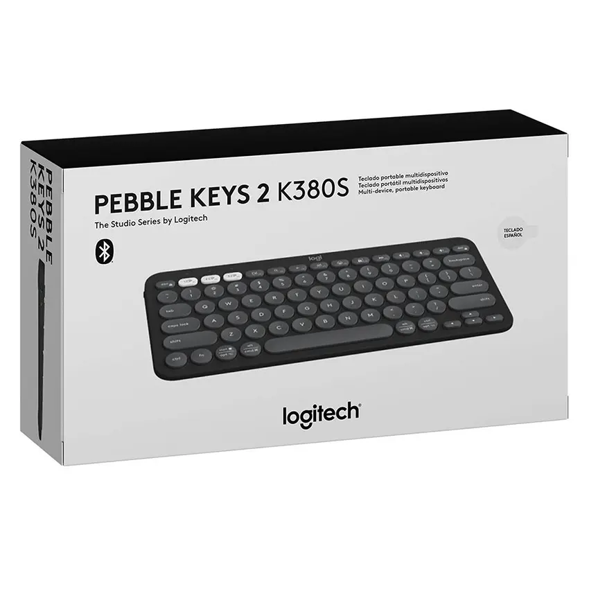 Teclado Inalámbrico Logitech Pebble Keys 2 K380s, Bluetooth, Negro Grafito, Español Teclado Inalámbrico Logitech Pebble Keys 2 K380s, Bluetooth, Negro Grafito, Español