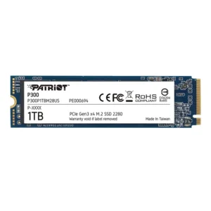 Disco SSD Patriot P300 NVMe 1TB, 3D NAND, PCIe Gen3 x4, M.2 2280