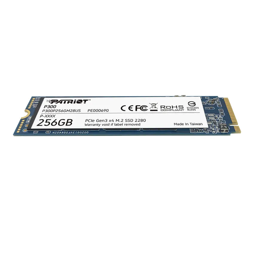 Disco SSD Patriot P300 NVMe 256GB, 3D NAND, PCIe Gen3 x4, M.2 2280