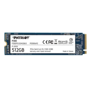 Disco SSD Patriot P300 NVMe 512GB, 3D NAND, PCIe Gen3 x4, M.2 2280