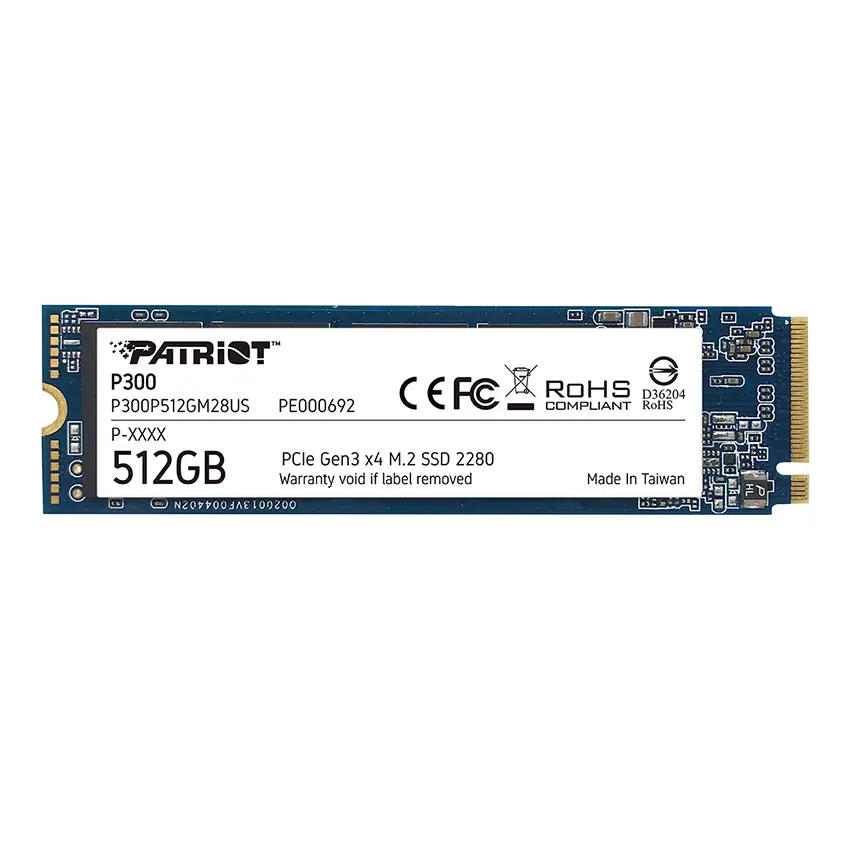 Disco SSD Patriot P300 NVMe 512GB, 3D NAND, PCIe Gen3 x4, M.2 2280 Disco SSD Patriot P300 NVMe 512GB, 3D NAND, PCIe Gen3 x4, M.2 2280