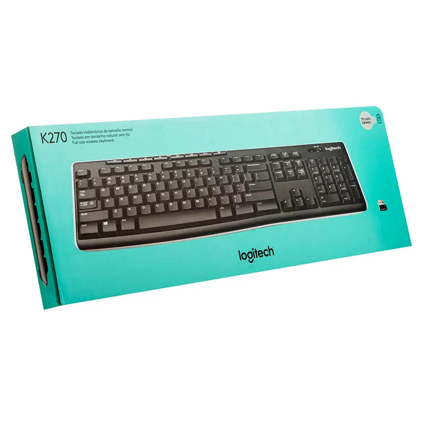 Teclado Inalámbrico Logitech K270, Negro, Español