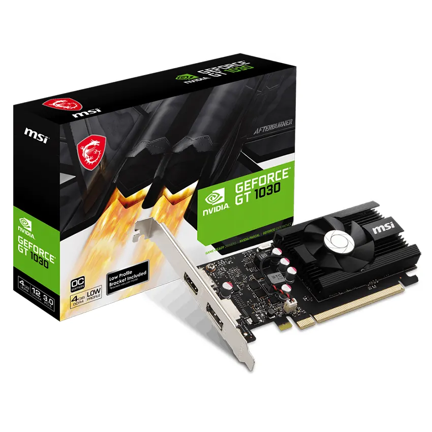 Placa de Video MSI GeForce GT 1030 4GD4 LP OC 4GB DDR4 Placa de Video MSI GeForce GT 1030 4GD4 LP OC 4GB DDR4