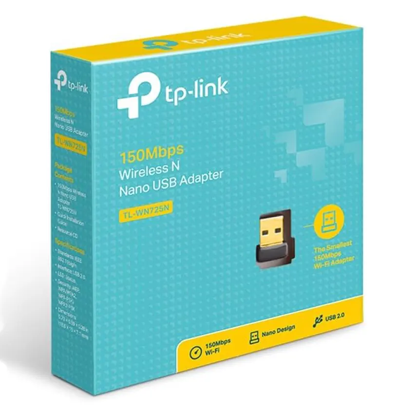 Adaptador USB Wi-Fi TP-Link TL-WN725N, 150 Mbps N Adaptador USB Wi-Fi TP-Link TL-WN725N, 150 Mbps N