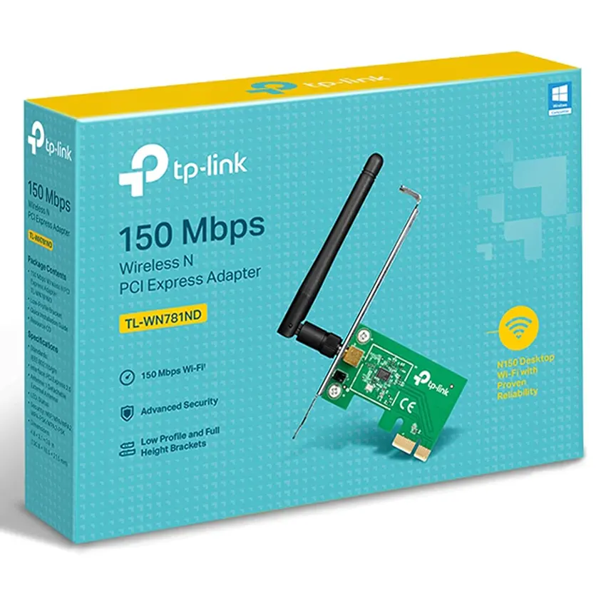 Adaptador PCI Express Wi-Fi TP-Link TL-WN781ND, 150 Mbps N