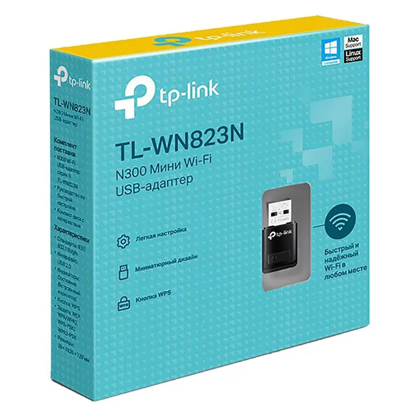 Adaptador USB Wi-Fi TP-Link TL-WN823N, 300 Mbps N