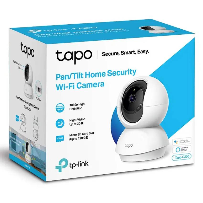 Camara de Seguridad Wi-Fi TP-Link Tapo C200, 1080p, Pan / Tilt, Visión nocturna, Interior Camara de Seguridad Wi-Fi TP-Link Tapo C200, 1080p, Pan / Tilt, Visión nocturna, Interior