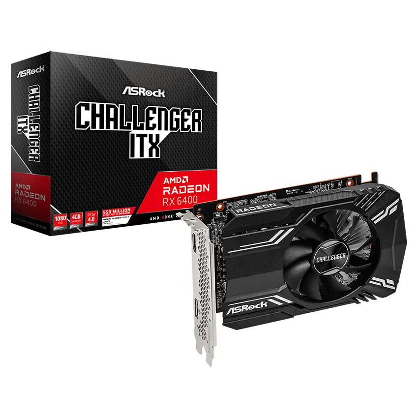 Placa de Video ASRock Radeon RX 6400 Challenger ITX 4GB GDDR6