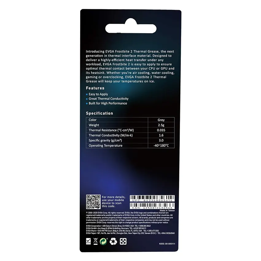 Pasta Térmica de Alto Rendimiento EVGA Frostbite 2 Pasta Térmica de Alto Rendimiento EVGA Frostbite 2