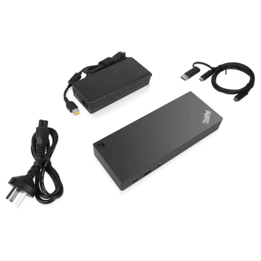 Hub Station Lenovo ThinkPad USB-C con Adaptador USB-A, USB-C 3.2 Gen 2, 3 USB-A 3.2 Gen 2, 2 USB-A 2.0, RJ-45, 2 DisplayPort, 2 HDMI, 90W Power Delivery, Docking Station