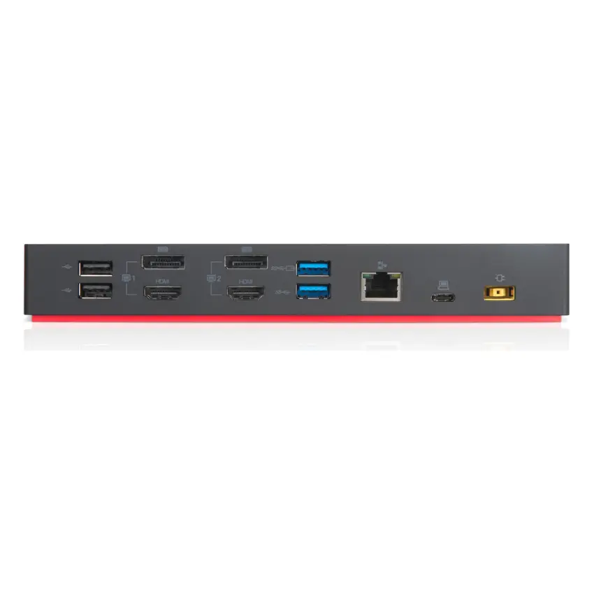 Hub Station Lenovo ThinkPad USB-C con Adaptador USB-A, USB-C 3.2 Gen 2, 3 USB-A 3.2 Gen 2, 2 USB-A 2.0, RJ-45, 2 DisplayPort, 2 HDMI, 90W Power Delivery, Docking Station