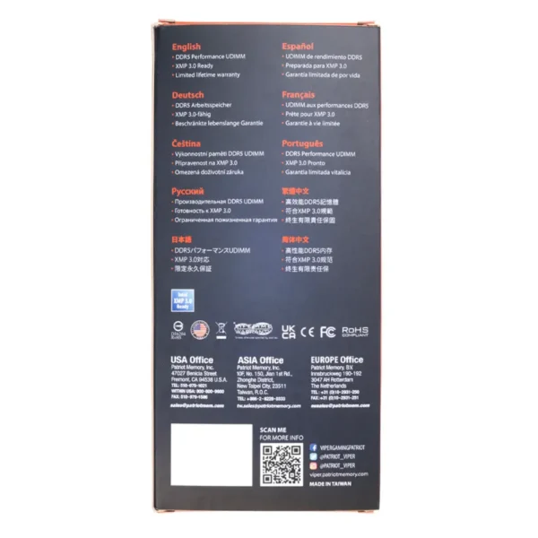 Memoria Patriot Viper Elite 5 RGB, DDR5, UDIMM