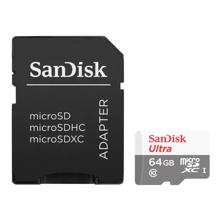 Tarjeta de Memoria microSDXC SanDisk Ultra 64GB, UHS-I, U1, Clase 10, Adaptador Tarjeta de Memoria microSDXC SanDisk Ultra 64GB, UHS-I, U1, Clase 10, Adaptador