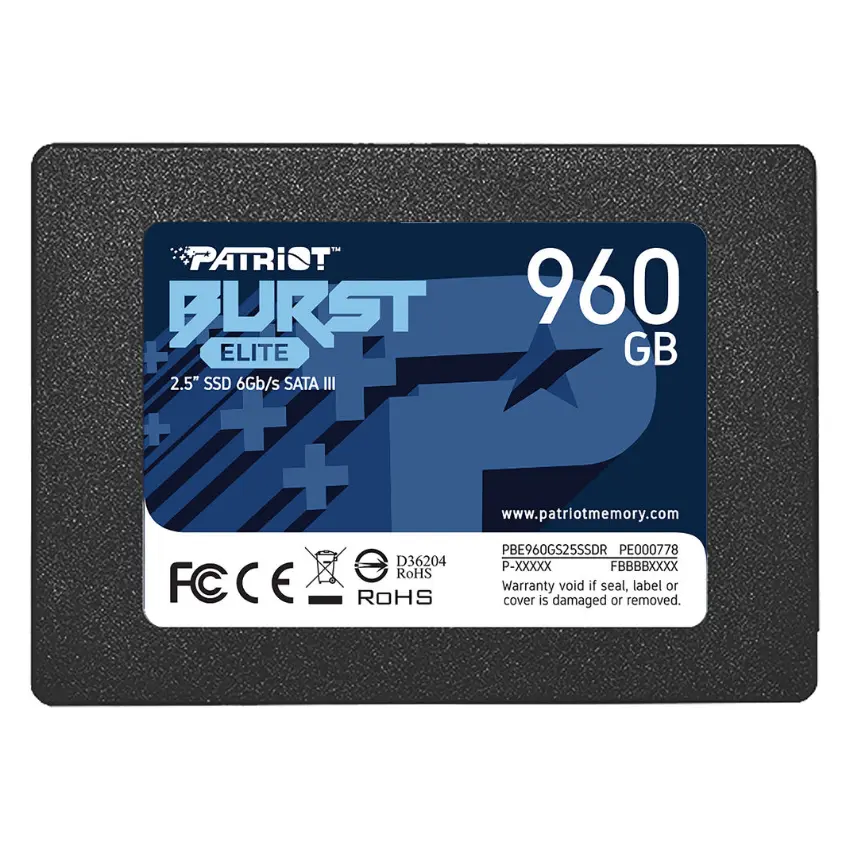 Disco SSD Patriot Burst Elite 960GB, 3D NAND, SATA3, 2.5" Disco SSD Patriot Burst Elite 960GB, 3D NAND, SATA3, 2.5"
