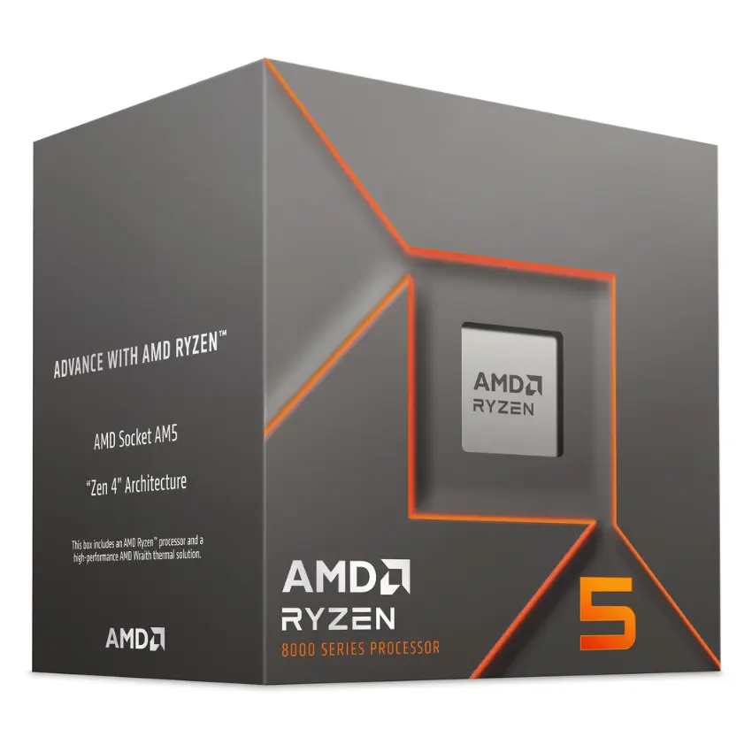 Procesador AMD Ryzen 5 8400f, 4.2GHz, 6 Núcleos, 6MB L2, 16MB L3, Sin video, Socket AM5, BOX