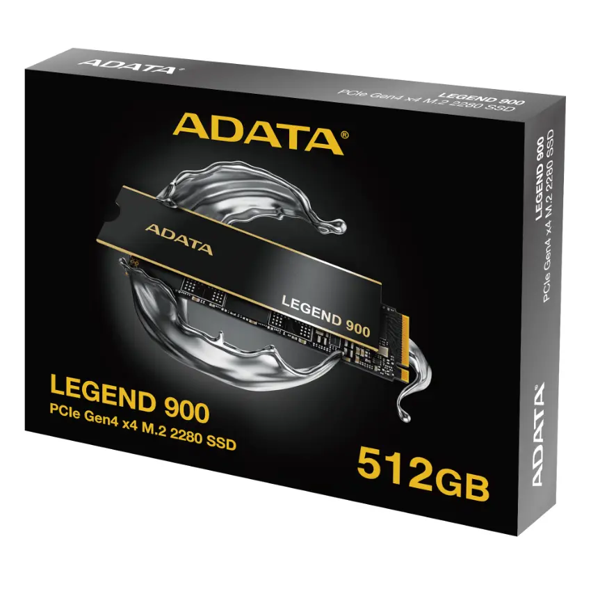 Disco SSD ADATA LEGEND 900 512GB, 3D NAND, PCIe Gen4 x4, M.2 2280, Disipador Disco SSD ADATA LEGEND 900 512GB, 3D NAND, PCIe Gen4 x4, M.2 2280, Disipador