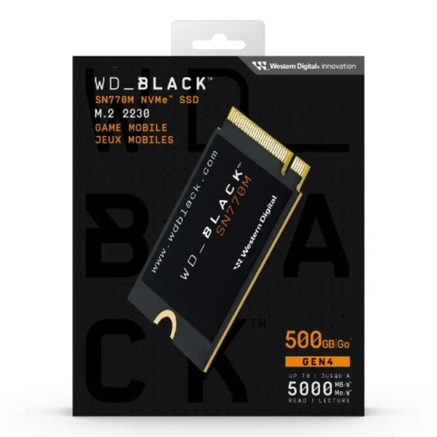 Disco SSD Western Digital Black SN770M NVMe 500GB, 3D NAND, PCIe Gen4, M.2 2230