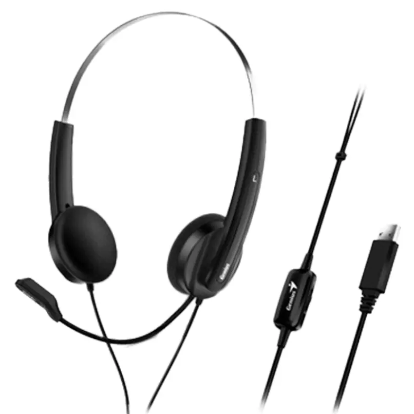 Auriculares Genius HS-220U, USB, Negro