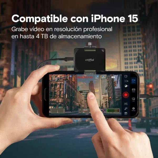 Disco Externo SSD Crucial X10 Pro, USB 3.2 Gen 2x2 tipo C, Negro